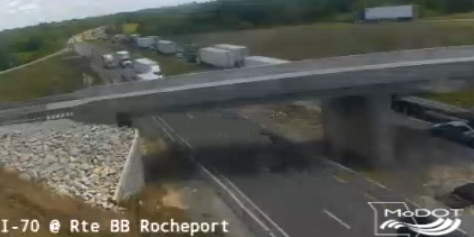 Eastbound I-70 traffic at standstill